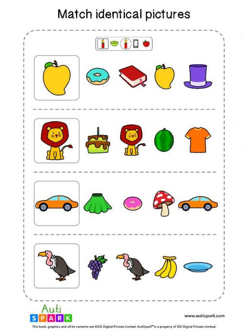 Match Similar Pictures 07 Matching Worksheet AutiSpark